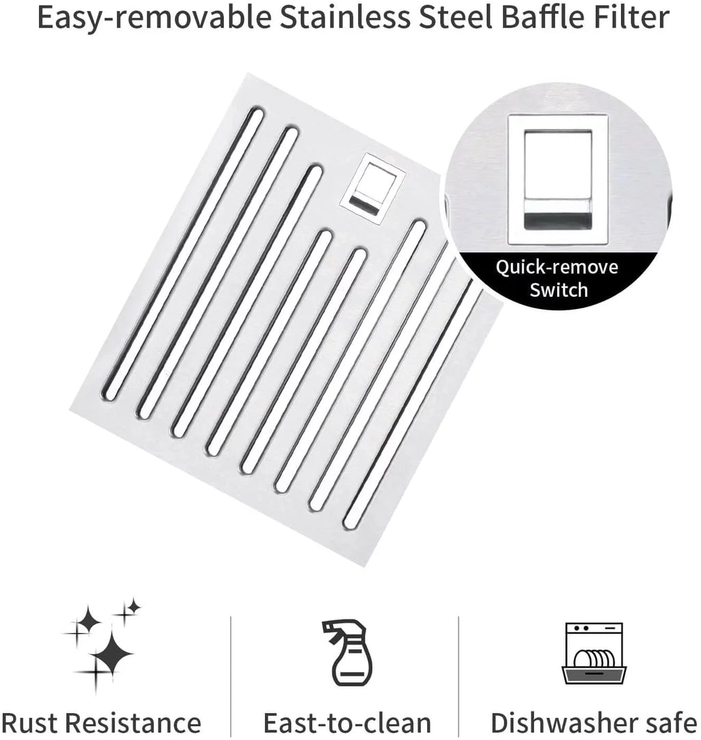 30 inch 600 CFM Built-in Stainless Steel Range Hood J42175