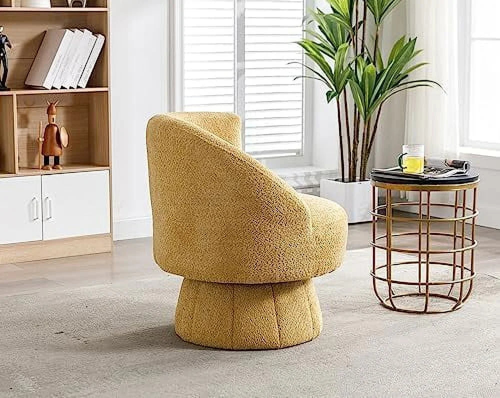 Velvet Swivel Barrel Chair with Gold Metal Base T275