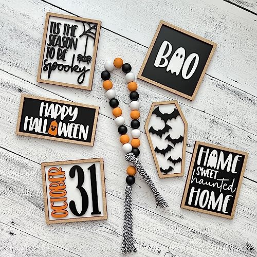 7 Pcs Halloween Themed Tiered Tray Decor Set R5737