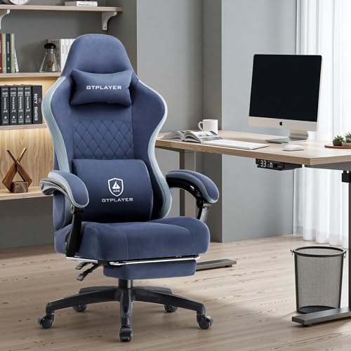 Fabric Gaming Chair with Footrest M984412