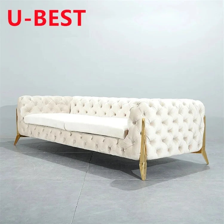 Velvet Tufted Sectional Sofa Set 4 Seat Z4918
