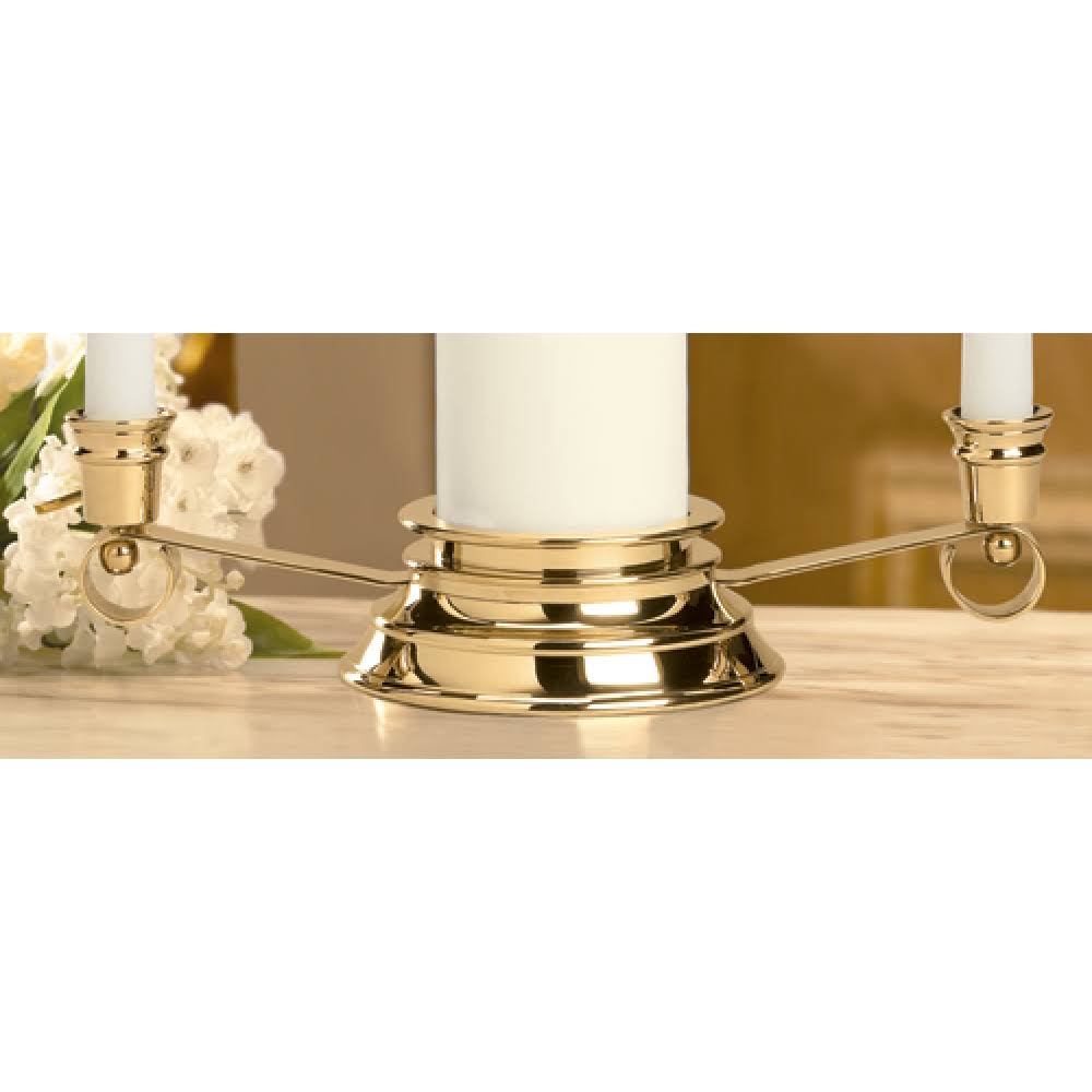 Gold Curved Bottom Unity Candle Holder T4188