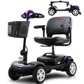 4 Wheel Purple Mobility Scooter with Detachable Basket M399615