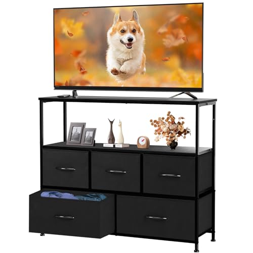TV Stand Dresser with 5 Fabric Storage Drawers D55182
