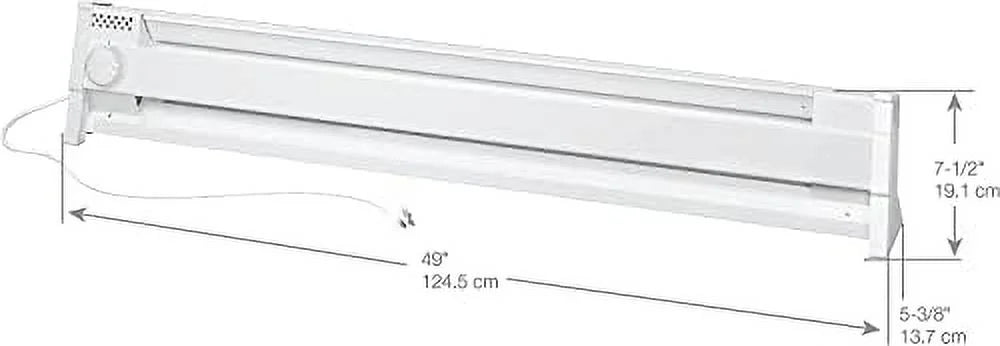 49" Portable Electric Baseboard Heater 1500 Watt White Q5216