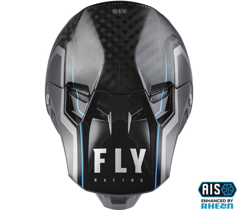 Black/Grey/Blue Carbon Fiber Motorcycle Helmet Q536608