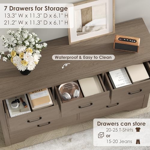 White 6 Drawer Wood Dresser with Metal Handle J39932