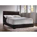 Faux Leather Twin Bed in Dark Brown W5254