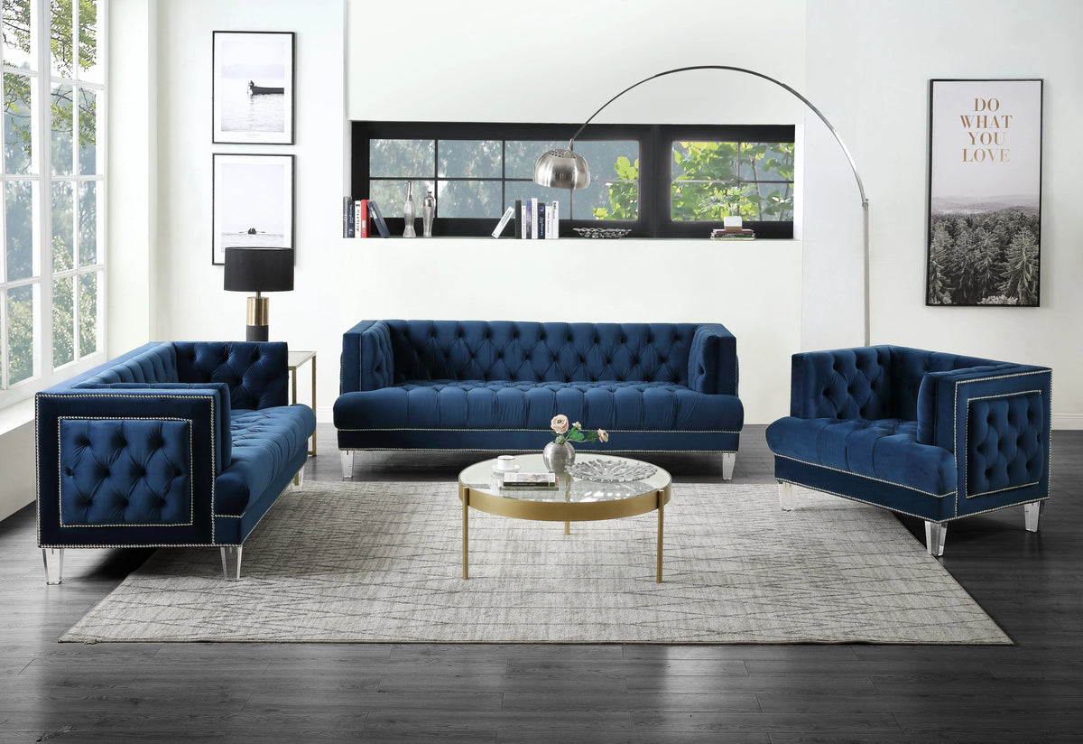Blue Velvet Sofa I40736