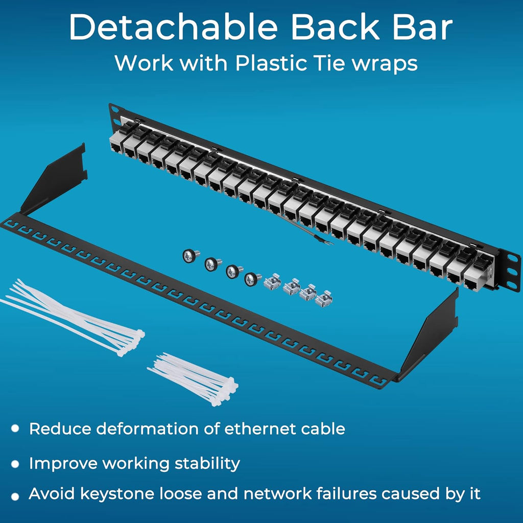 24 Port Cat7 Shielded 1U Network Patch Panel R3861