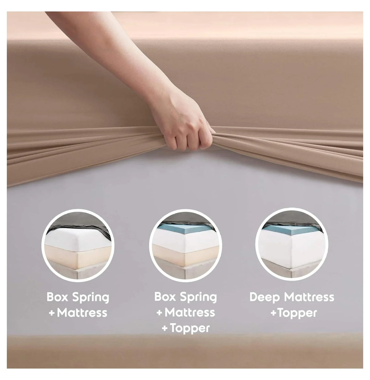 Twin 3 Piece Deep Pocket Bed Sheets Set with Fitted Sheet, Flat Sheet, Pillow Case R69516