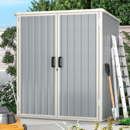 5 x 3FT Resin Storage Shed with Floor and Lockable Door L718835