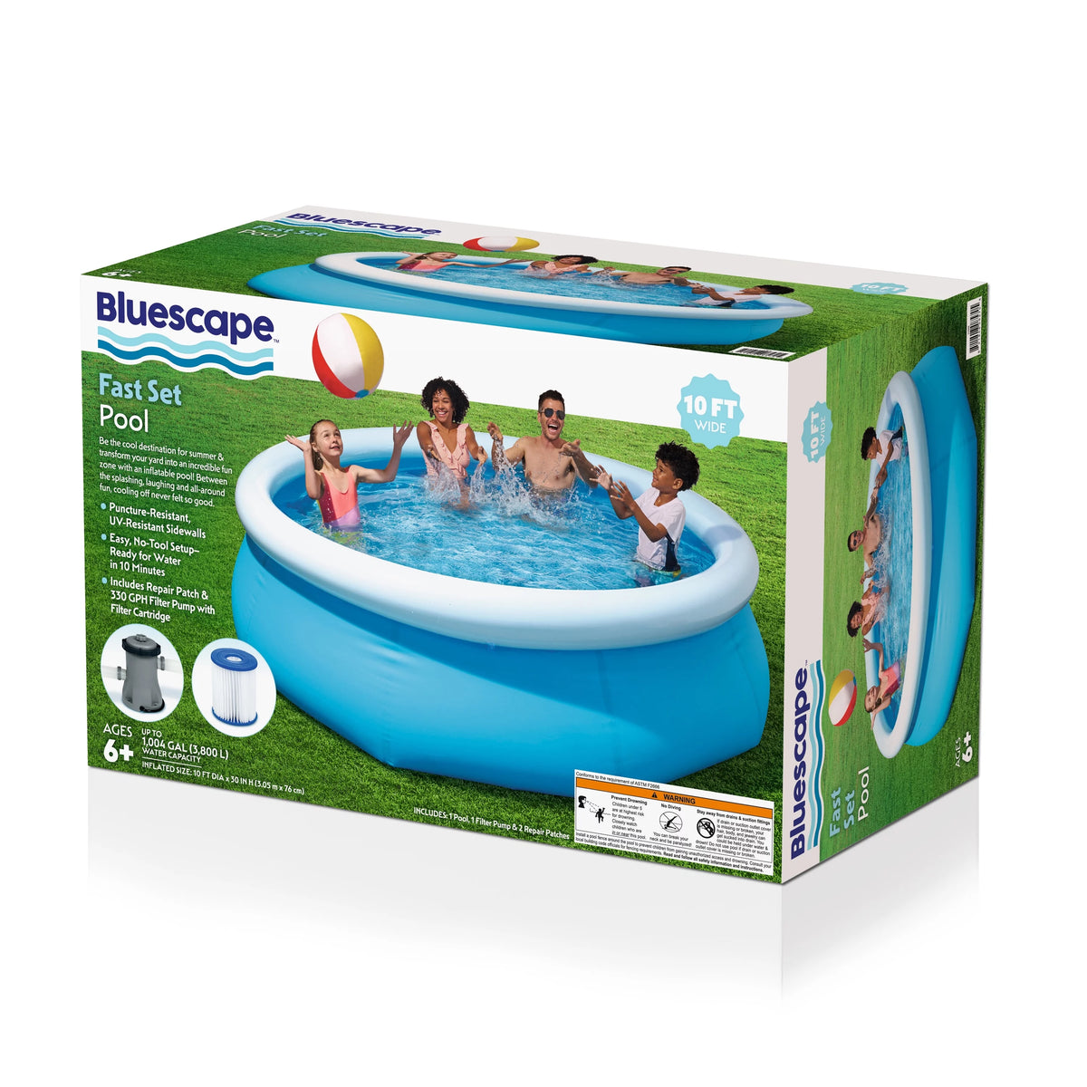 10' x 30” Round Inflatable Above Ground Pool Set R8144