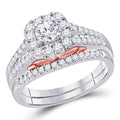 14kt Two-tone Gold Diamond Bridal Ring Band Set 1 Cttw Ring Size 8 D770