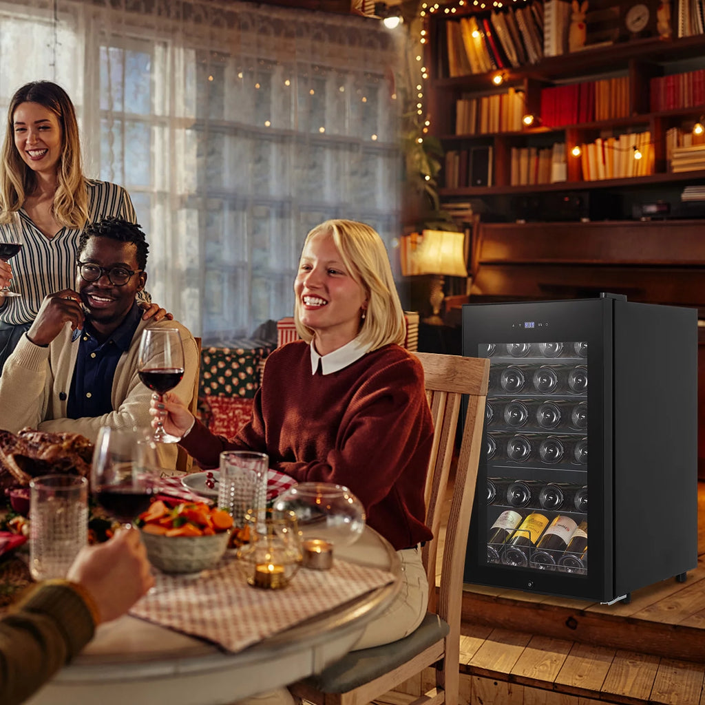 24-Bottle Wine Cooler Refrigerator with Glass Door B9872