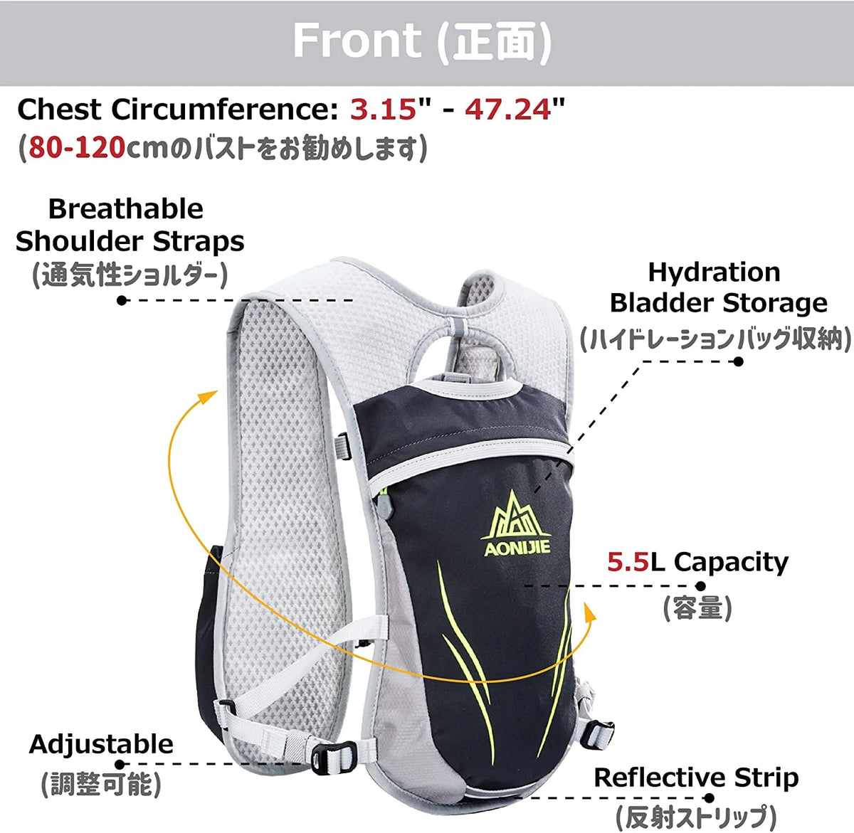 BPA Free Leakproof Water Bottles Flask with Hydration Belt Waist Packs Z33371