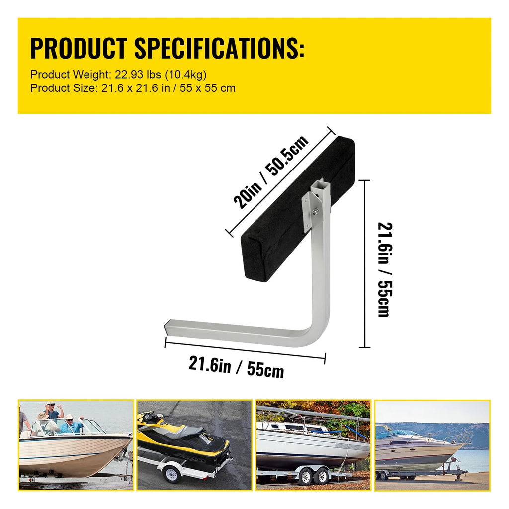 Galvanized Steel Trailer Guide-on with Carpet-padded Boards, One Pair W642