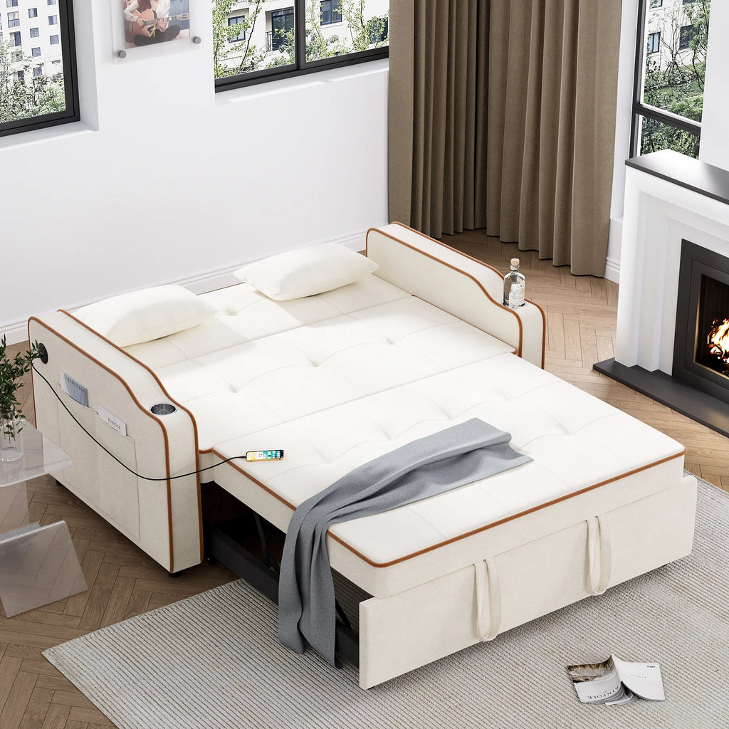 3 in 1 Convertible Sleeper Sofa Couch with Pullout Bed A793465