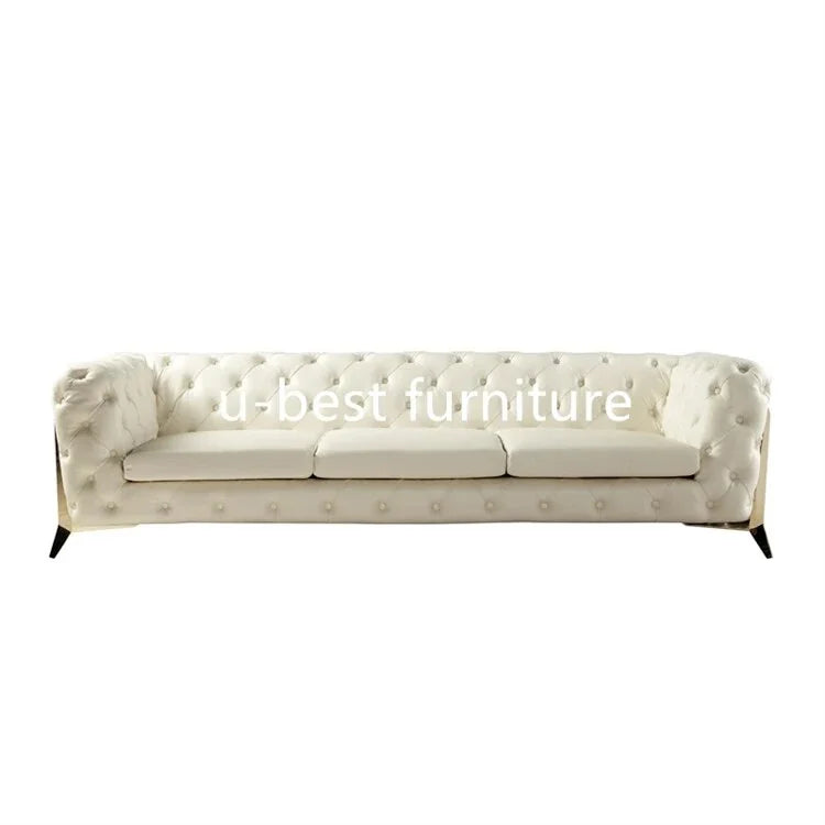 Velvet Tufted Sectional Sofa Set 4 Seat Z4918