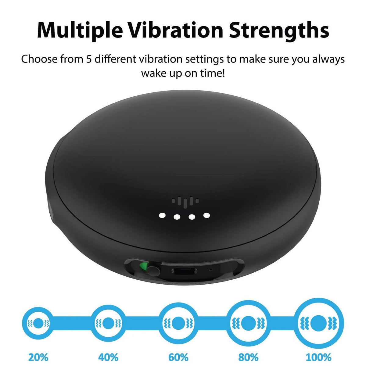 Black Vibration Bed Shaker Bluetooth Alarm Clock T58101