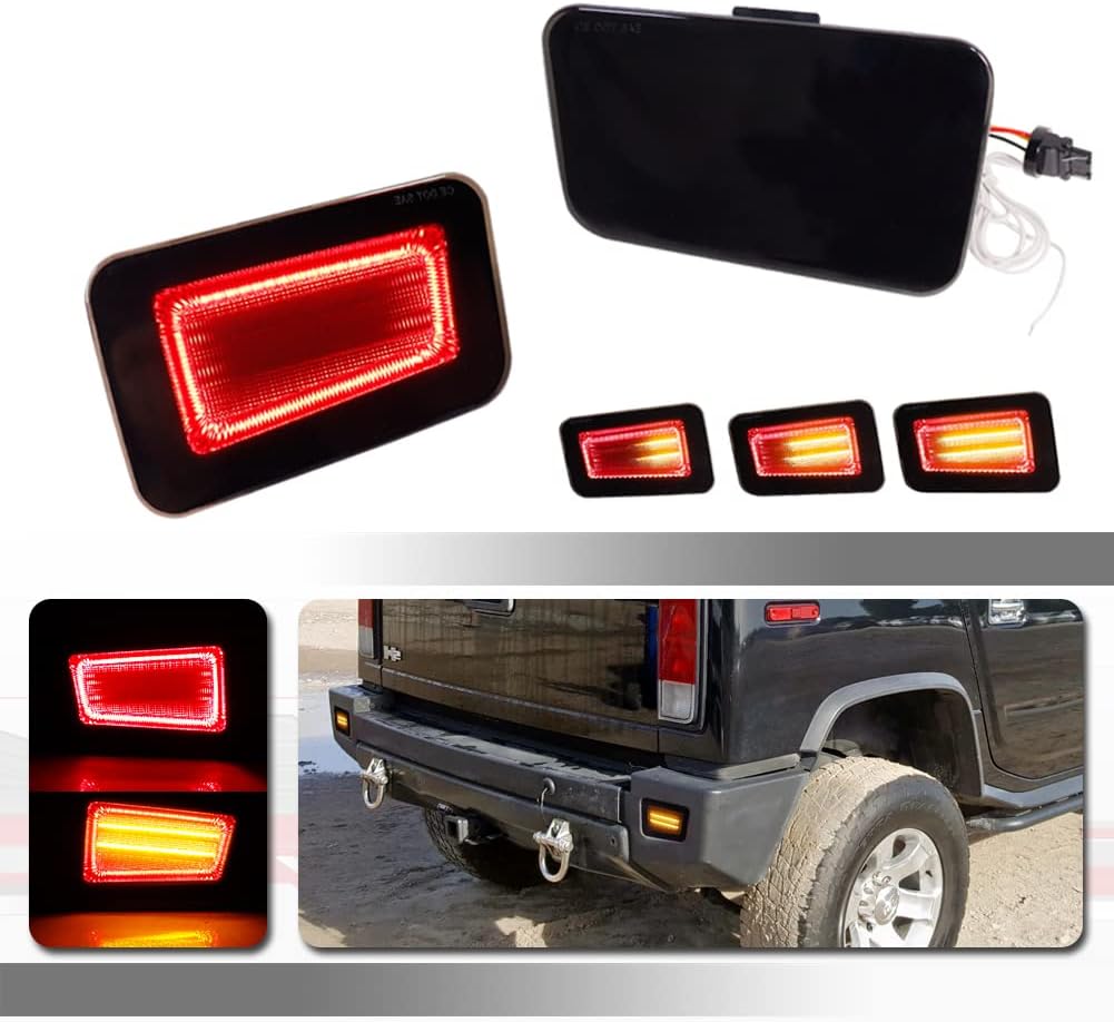 Red Lens Rear Bumper Reflectors Tail Light Housings Pack of 2 Y230076