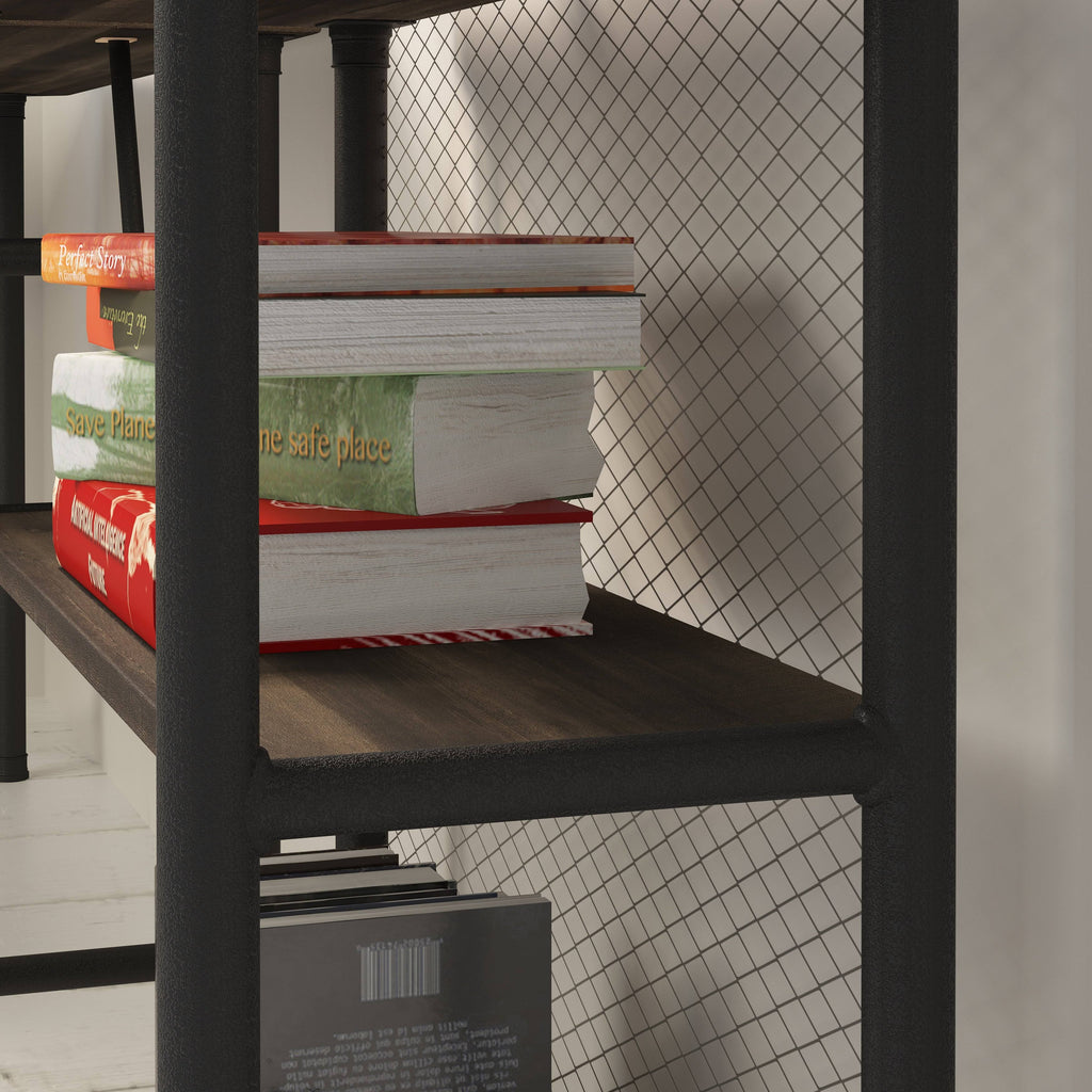 Brown Industrial Bookcase M19609