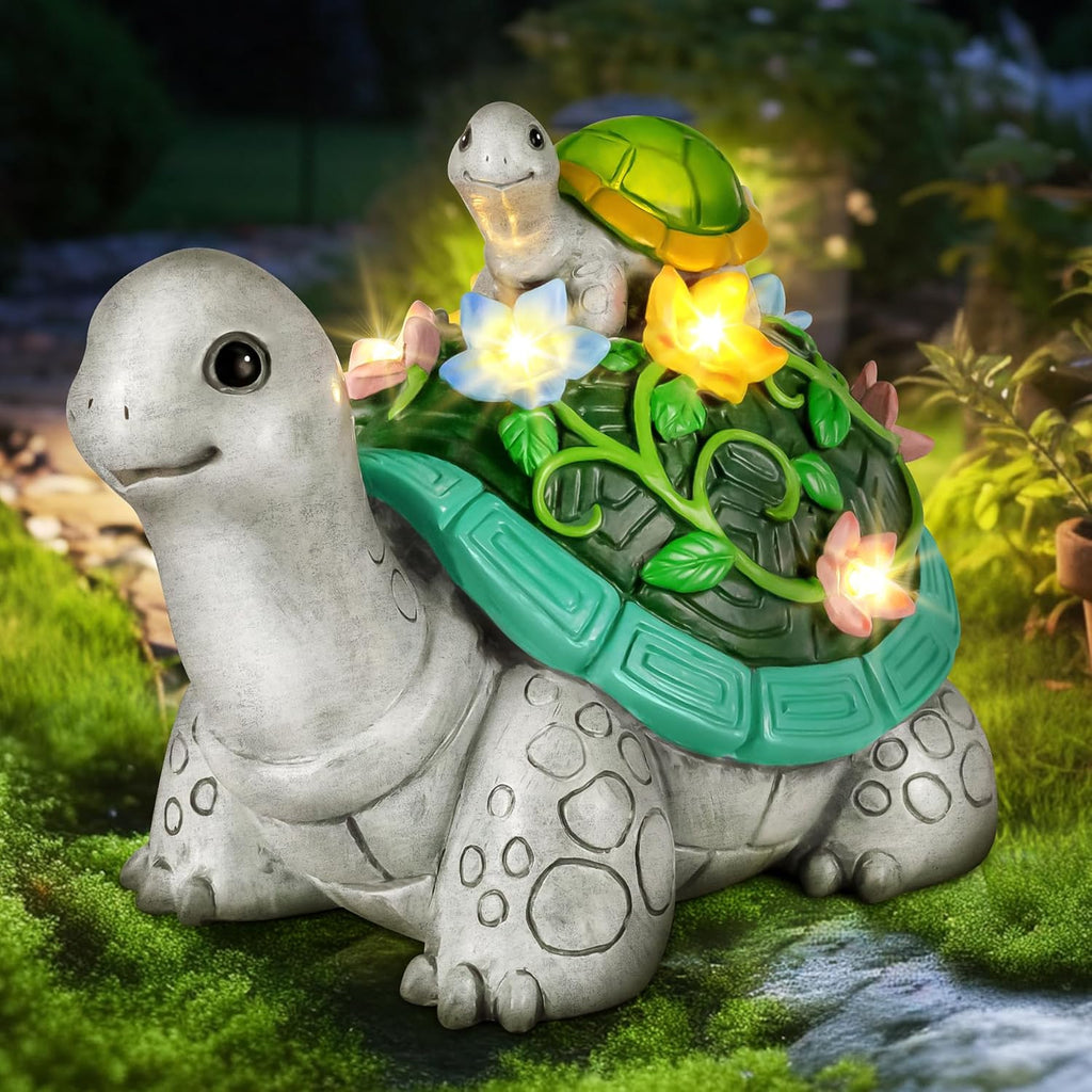Turtle Solar Statue with 7 LED Solar Lights D1834