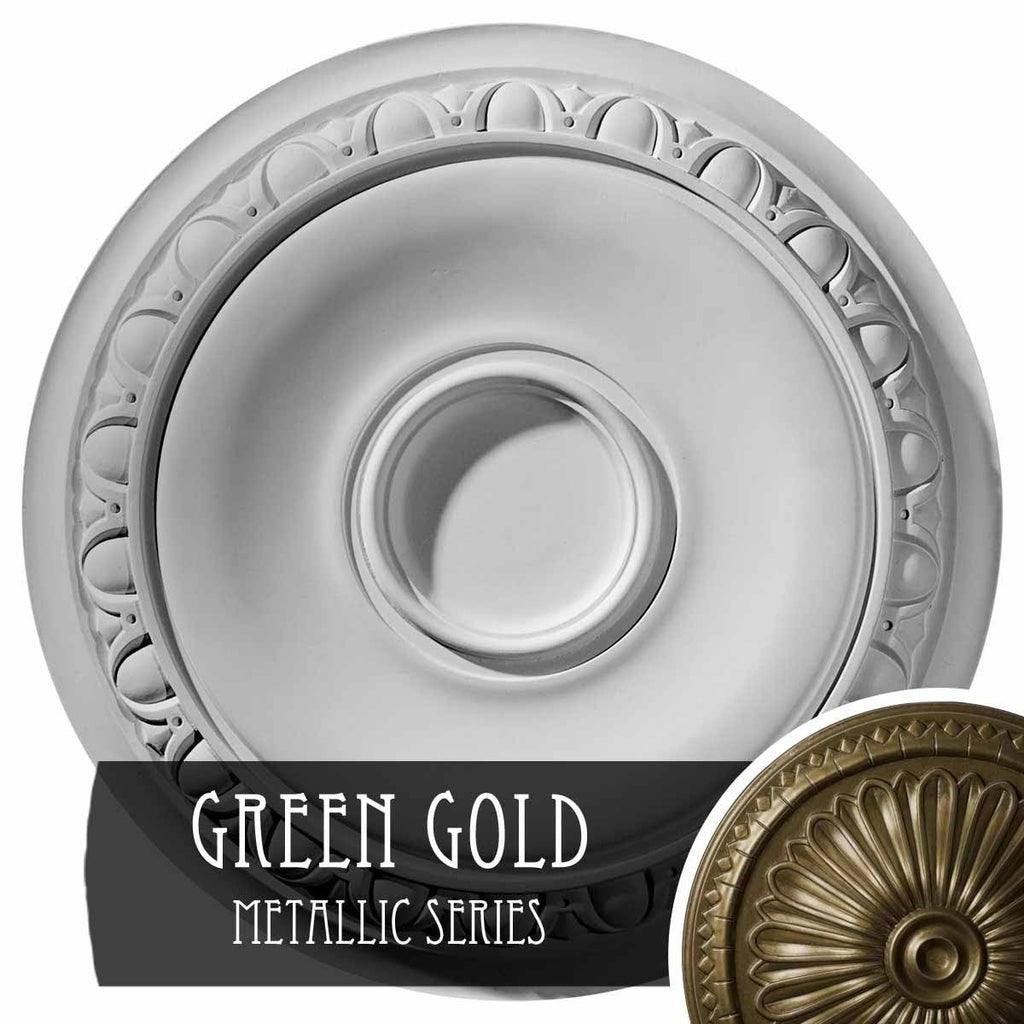 Green Gold Hand-Painted Ceiling Medallion L368524