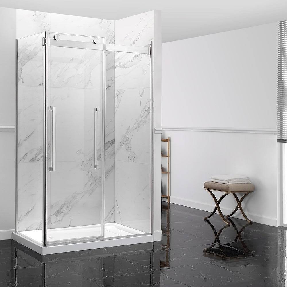 Frameless Sliding Shower Door with Side Panel S59158