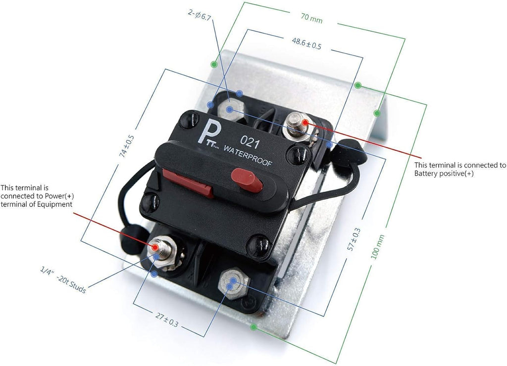 Waterproof Circuit Breakers with Manual Reset, Pack of 2 B826