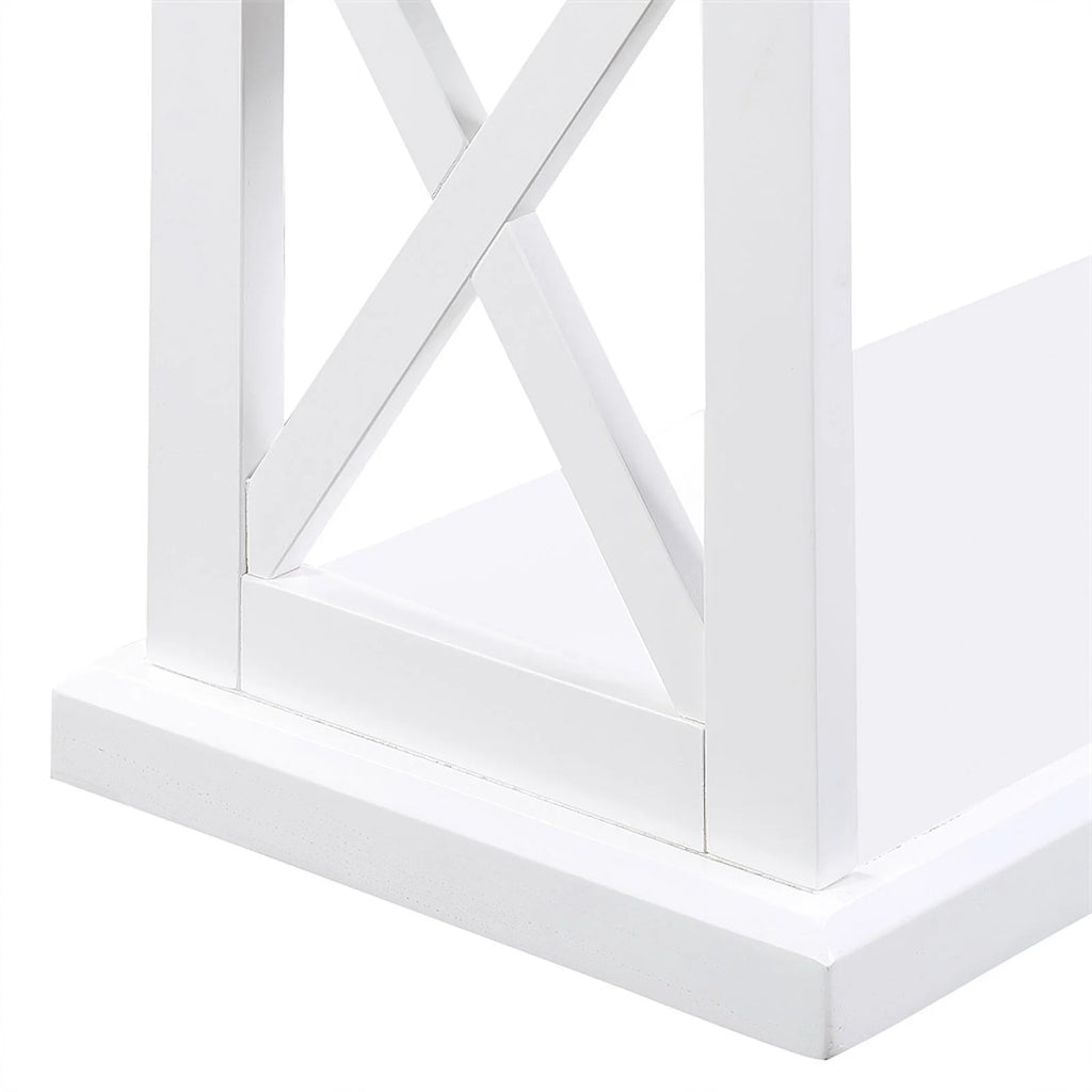 White Console Table with Shelves H434646