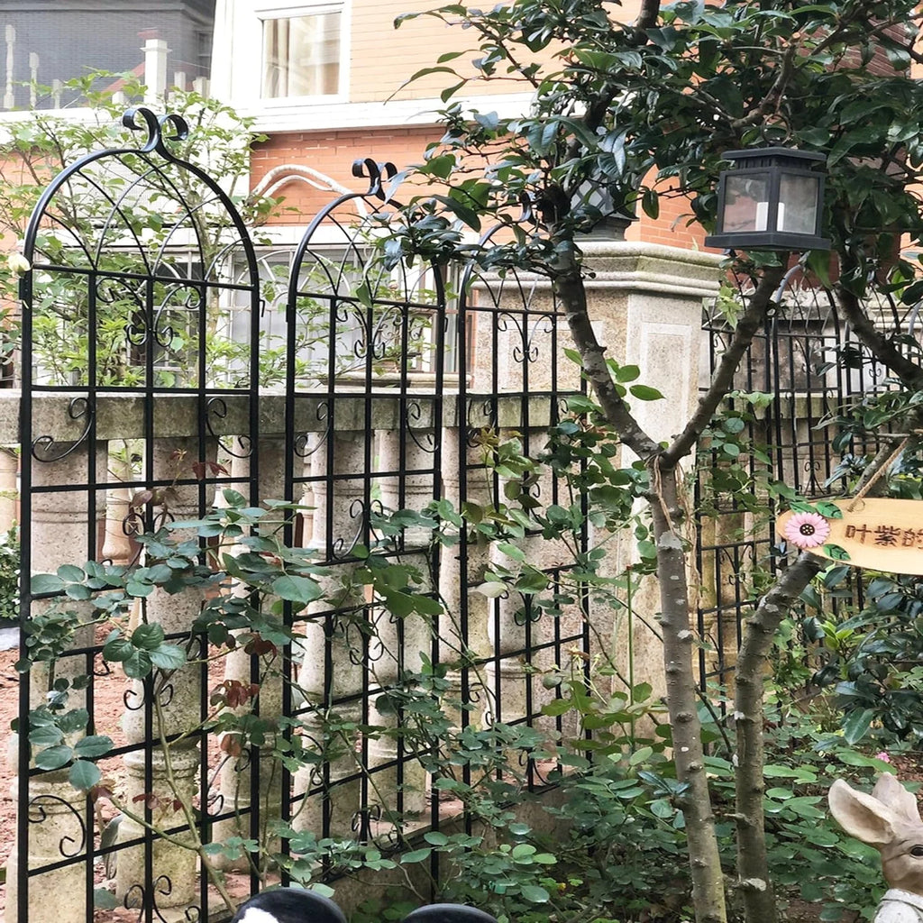 2 Pack Large Heavy Duty Rustproof Black Iron Plant Trellis L602