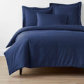 Blue Sapphire Solid 300-Thread Count Sateen Queen Duvet Cover E92274