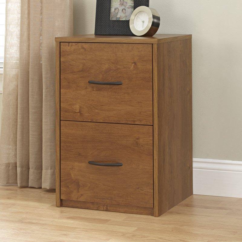2 Drawer File Cabinet Black Oak J7195