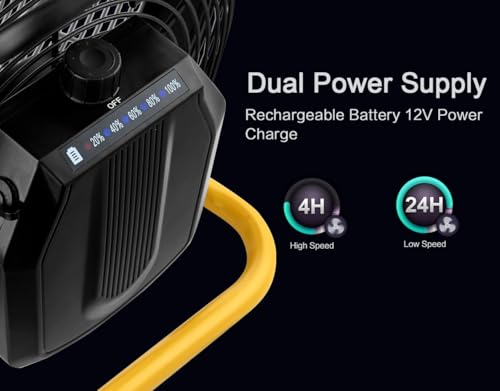 12" Portable Battery Operated Fan with Metal Blade X386166