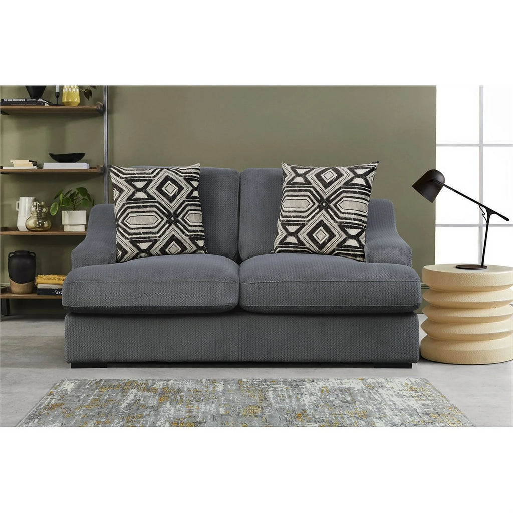 Dark Gray Microfiber Upholstered Loveseat N4983