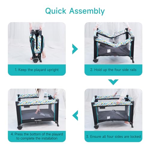 Portable Baby Playpen with Detachable Bassinet and Changing Table O528816