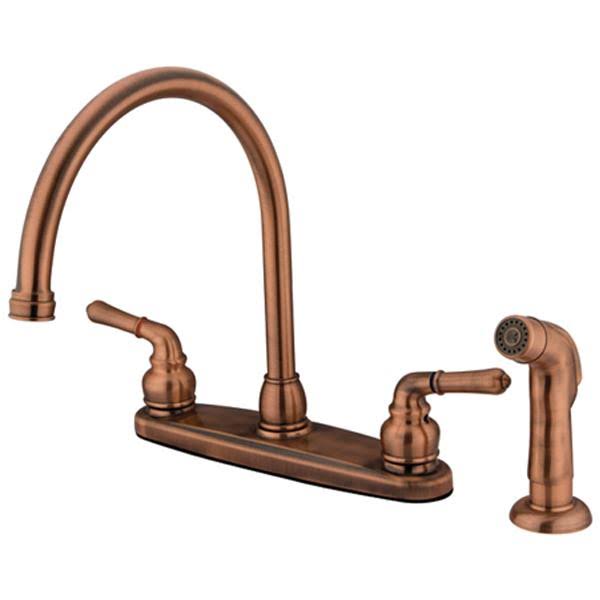 Satin Nickel Centerset Kitchen Faucet with Matching Sprayer N74149
