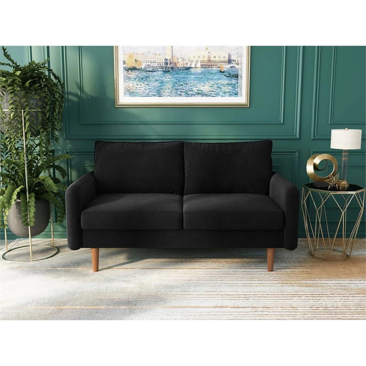 Black Velvet Loveseat C193681