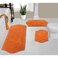 Absorbent Cotton Machine Washable 3 Piece Bathroom Rug Set with Runner N590