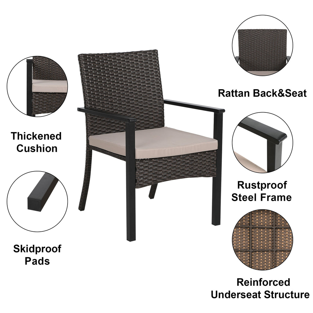 7 Pieces Wicker Outdoor Patio Dining Set E526210