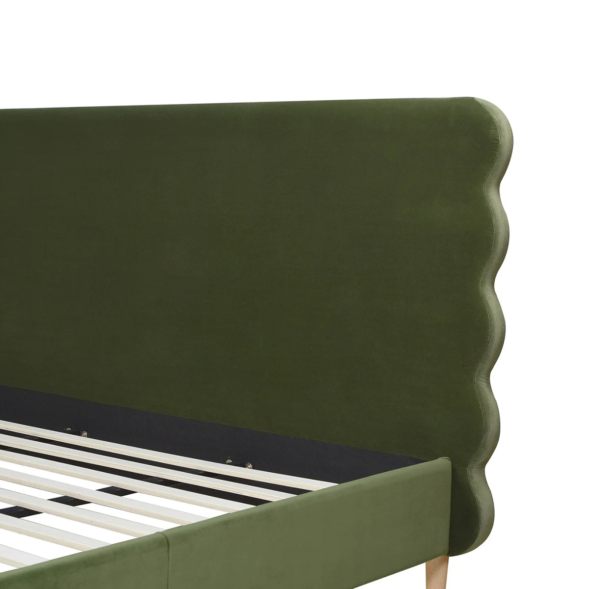 King Olive Green Performance Velvet Platform Bed C518780