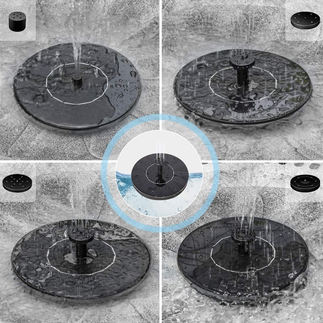 Polyresin Antique Outdoor Birdbath and Solar Powered Fountain Set I1688