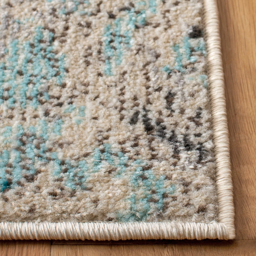 Grey Blue Striped Area Rug 8' x 10' R3432