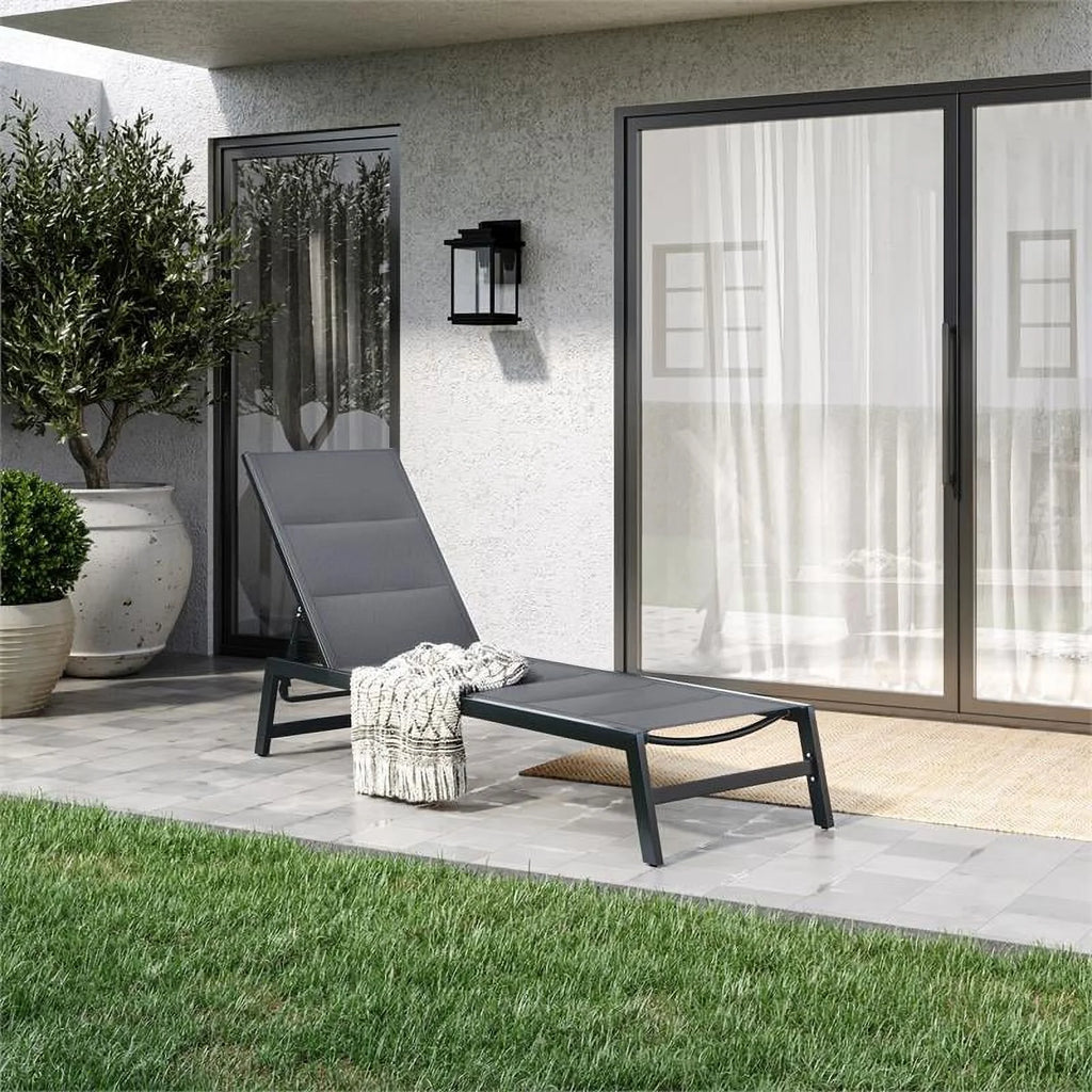 Gray Polyester Mesh Reclining Lounger U8110