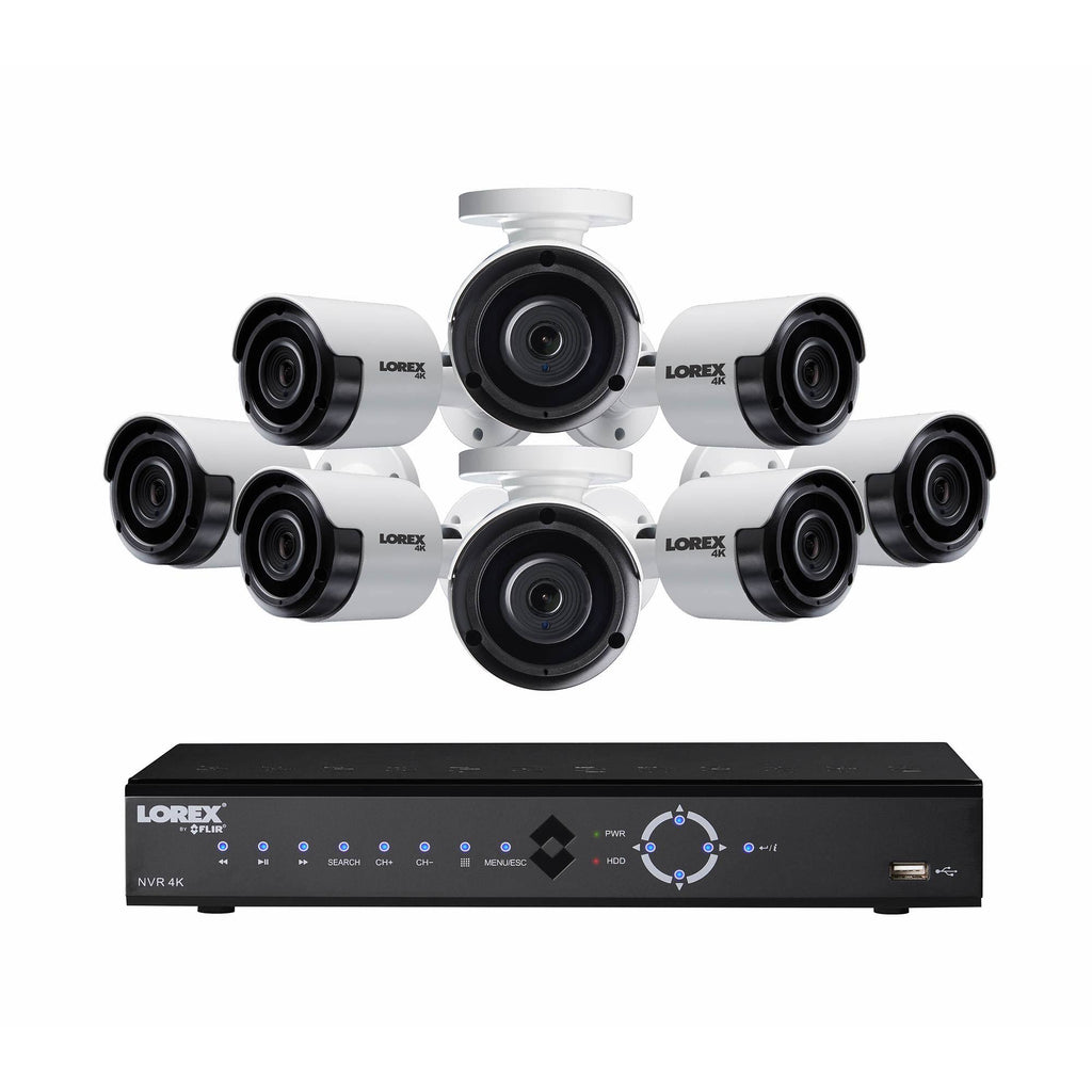 8-Channel NVR with 8 Outdoor Cameras Night Vision Wired Ethernet D642