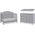 Gray Convertible Crib and Dresser Set with Changing Tray U778