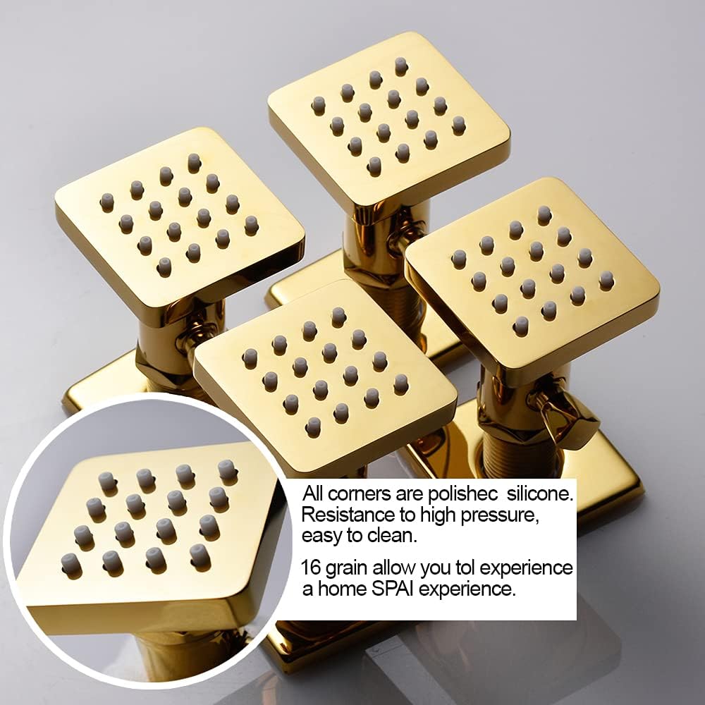 4 PCS Polished Gold Solid Brass Body Sprayer Shower Head B20804