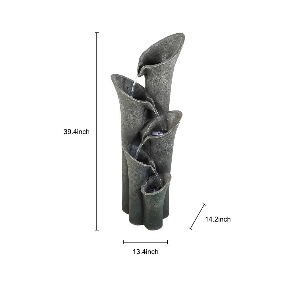 Faux Stone LED Floor-standing Water Fountain P4202