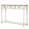 Antique White Solid Wood Console Table F112